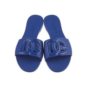 Dolce & Gabbana Blue rubber DG logo sandals 40 sz